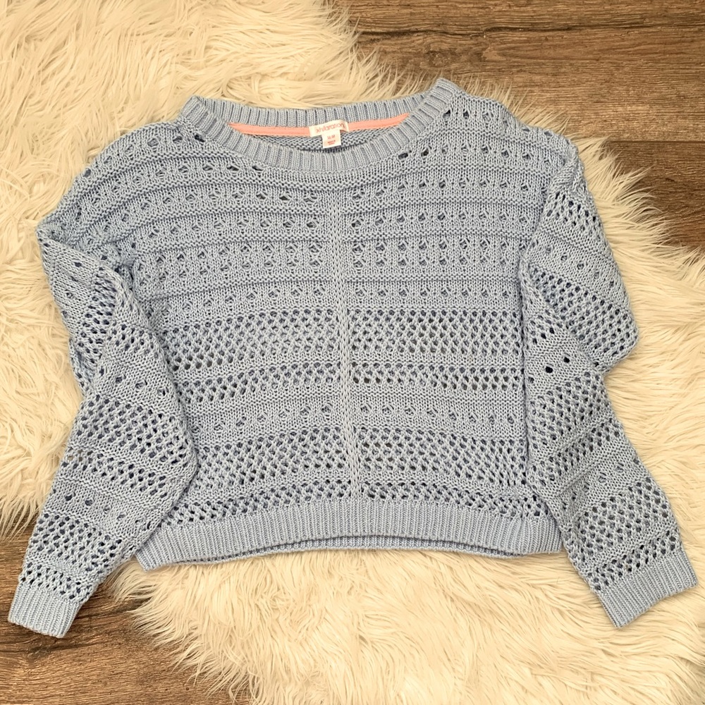 Cropped Open Weave Sweater